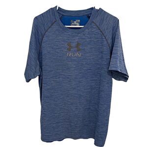 Under Armour Run Men's XL Blue Performance T-Shirt Fitted Athletic